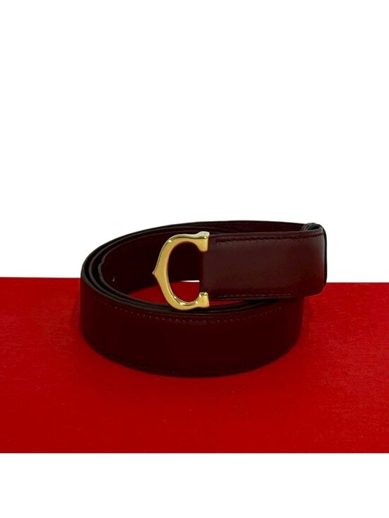 Cartier Must Line Leather Belt Wine Red Bordeaux main image 4